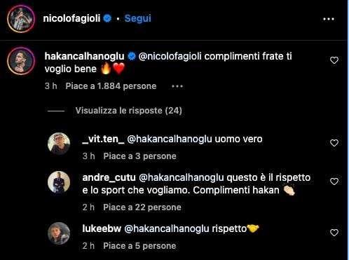 Fagioli rinnova, Calhanoglu dimostra vicinanza: "Complimenti frate, ti voglio bene". E gli juventini apprezzano 