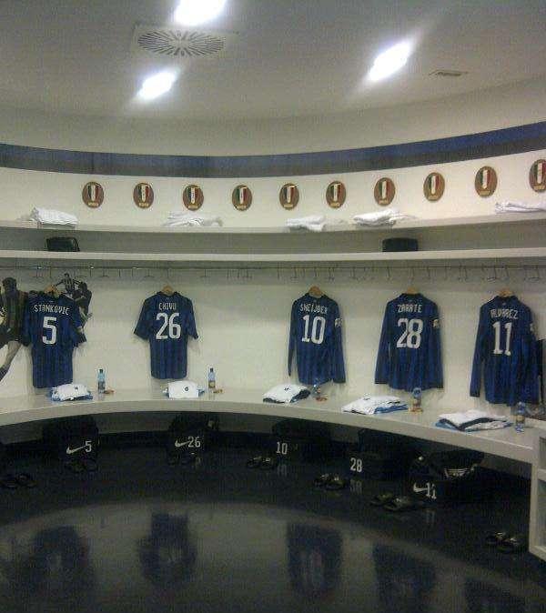 La squadra è arrivata al Meazza
