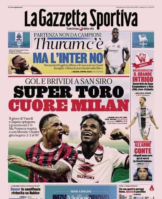 Prima GdS - Thuram c’è, ma l’Inter no. Partenza non da campioni