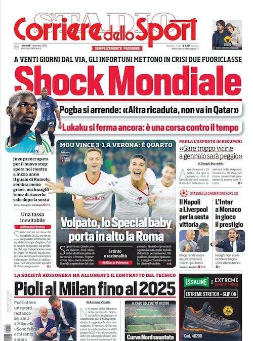 Prima CdS - Shock mondiale: Lukaku si ferma ancora, Inzaghi teme di riaverlo dopo la sosta