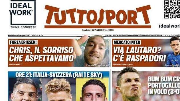 Prima pagina TS - Via Lautaro? C'è Raspadori