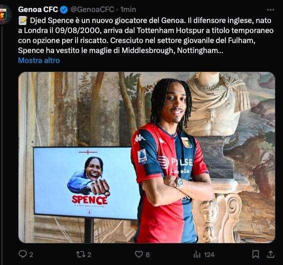 UFFICIALE - Il Genoa annuncia l'erede di Dragusin: dal Tottenham arriva Spence