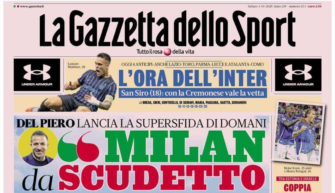 Rassegna stampa, le prime pagine dei quotidiani sportivi in edicola