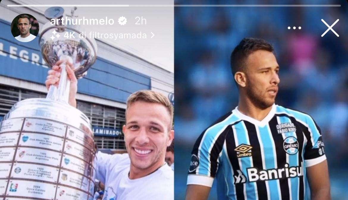 FOTO, Gli auguri social al Gremio da parte di Arthur 