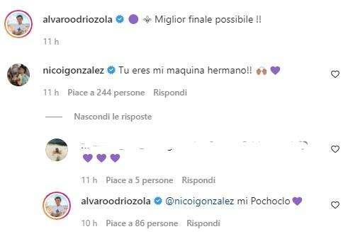 NICO, Il botta e risposta social con Odriozola
