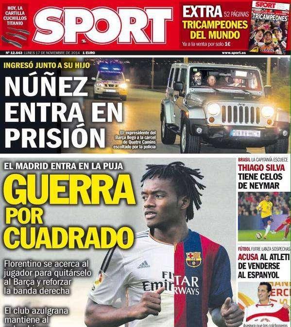 SPORT, Real-Barça: guerra totale per Cuadrado