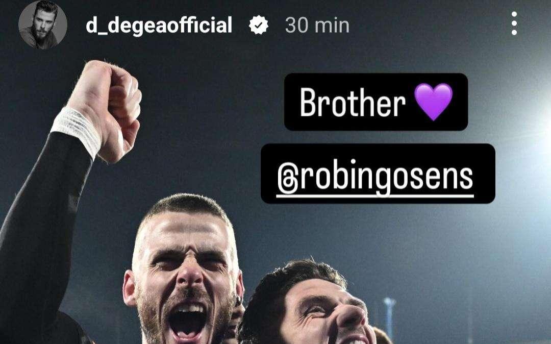 De Gea a Gosens sui social: "Brothers", con un cuore viola