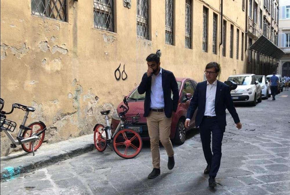 FOTO FV, Finito il pranzo tra Nardella e Batistuta