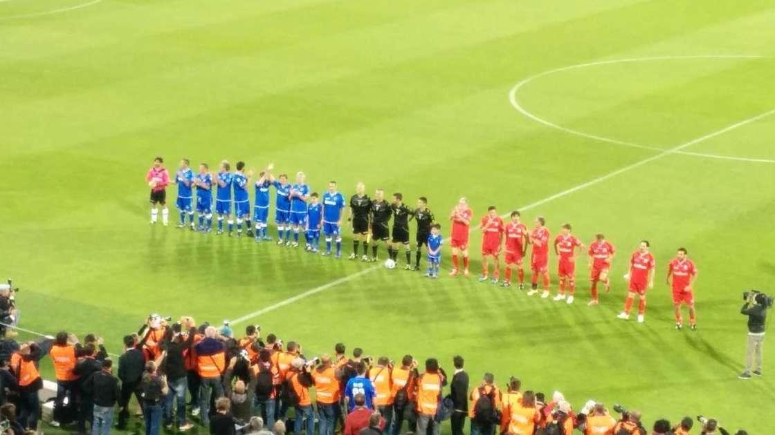 PARTITA DEL CUORE: È 4-4, DOPPIETTA BATI, PASQUAL-GOL