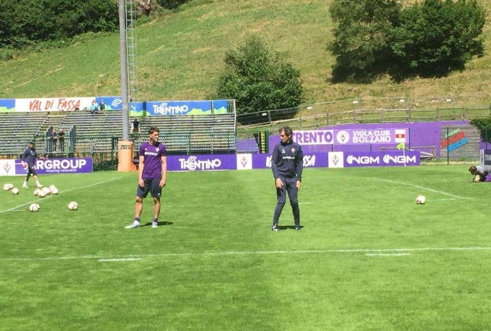VIDEO FV, Russo catechizza Vlahovic a fine seduta