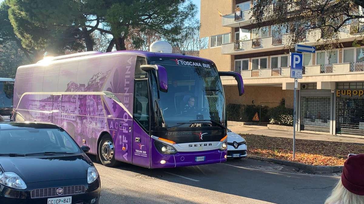 VIDEO FV, L'arrivo dei bus al Gewiss Stadium
