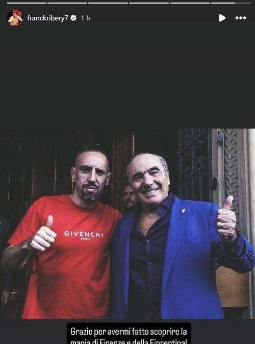Ribery a Commisso: "Grazie per avermi fatto scoprire la magia di Firenze, un onore conoscerti"