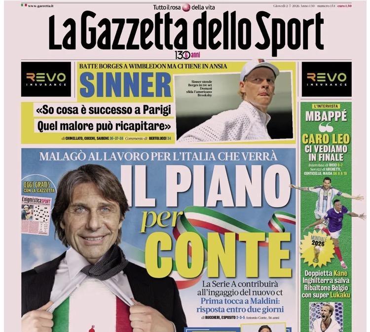 Rassegna stampa, ecco le prime pagine dei quotidiani sportivi