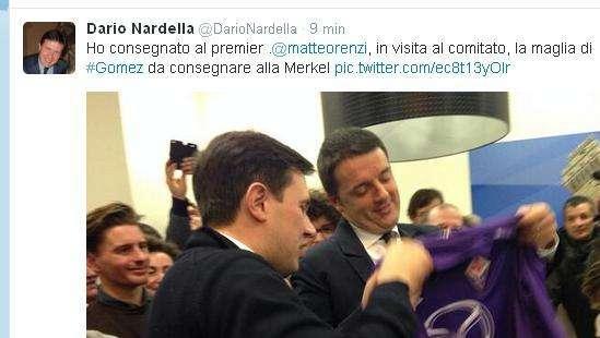 NARDELLA, A Renzi maglia di Gomez per la Merkel