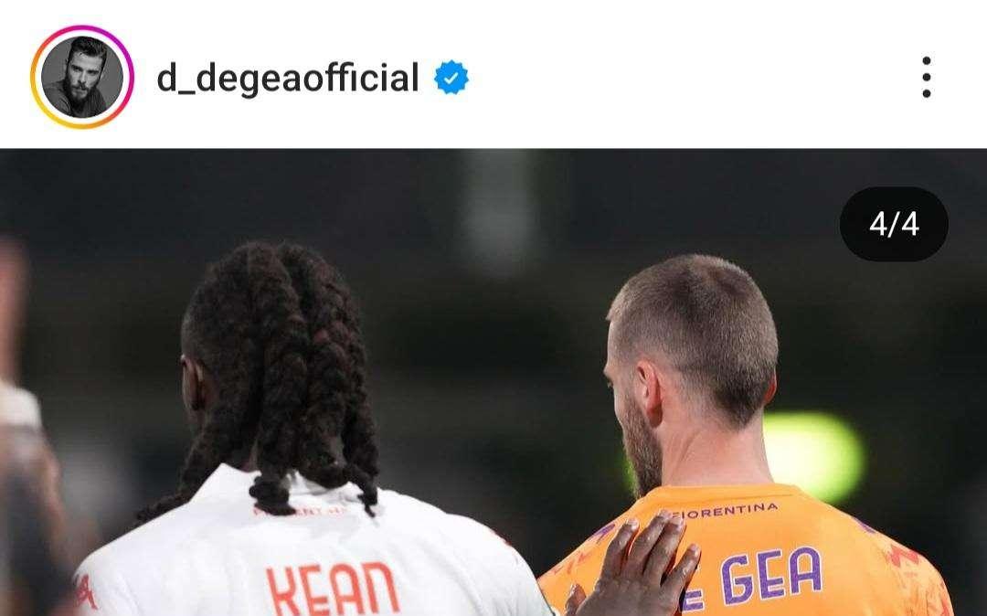 De Gea celebra i tifosi della Fiorentina e scrive: "Un passo più vicino"