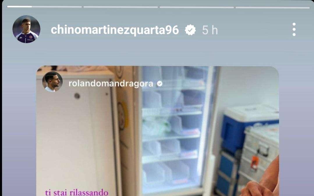 MANDRAGORA, Siparietto social con Martinez Quarta