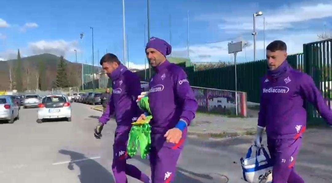 VIDEO FV, Sirigu al primo allenamento in Viola