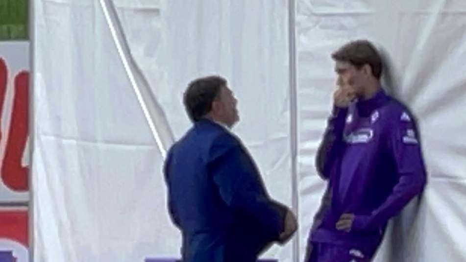 VLAHOVIC, Dopo la partita a colloquio con Barone