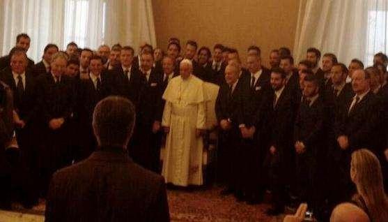 FOTO, Fiore e Napoli in posa con Papa Francesco