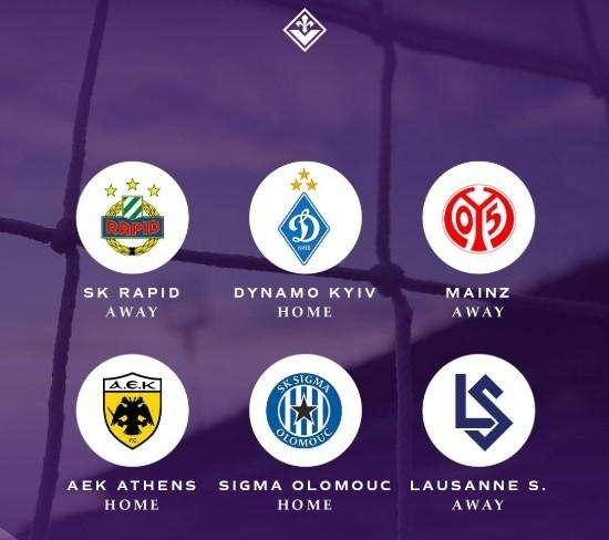 Foto, la Fiorentina pubblica un riepilogo delle avversarie di Conference