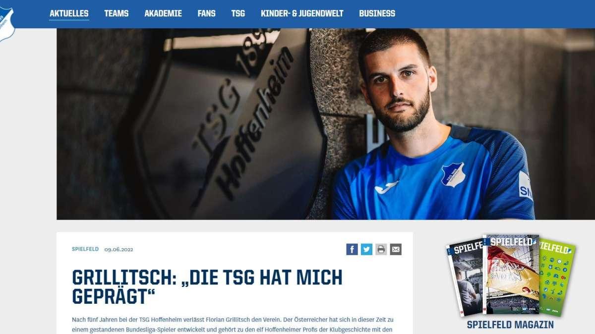 GRILLITSCH, Lascio l'Hoffenheim: ora un top club