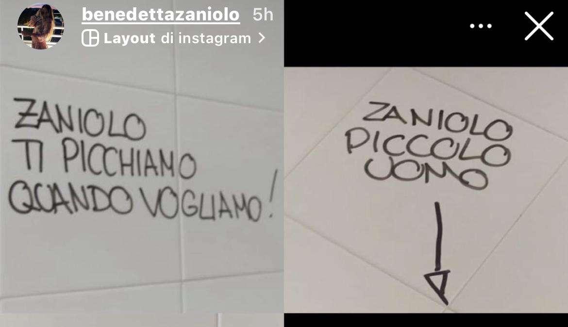 ZANIOLO, Insulti sui muri della scuola della sorella