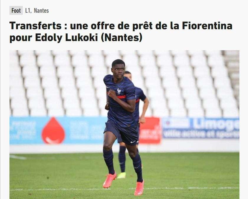 L'EQUIPE, Offerta della Fiorentina per Lukoki