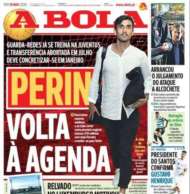 EX OBIETTIVI, A Bola rilancia: "Benfica su Perin"