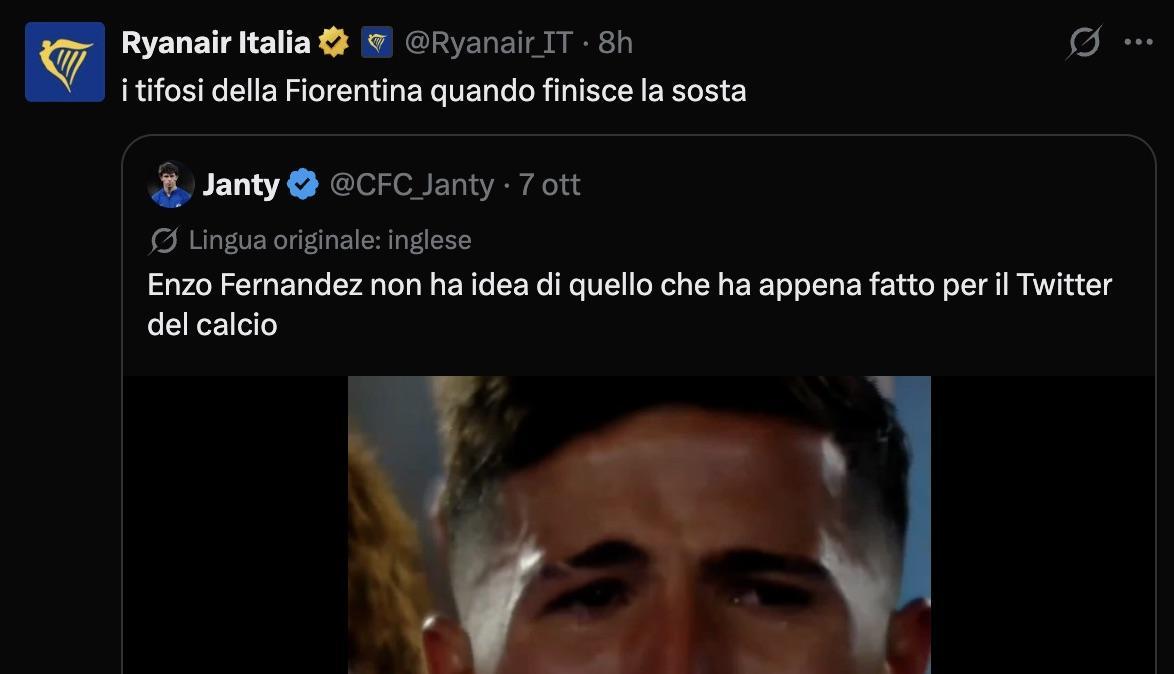 Ryanair scherza coi tifosi viola: "Tristi per il rientro dalla sosta"