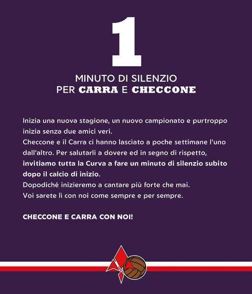 FIESOLE, Il 14/8 1' di silenzio nel ricordo di due tifosi