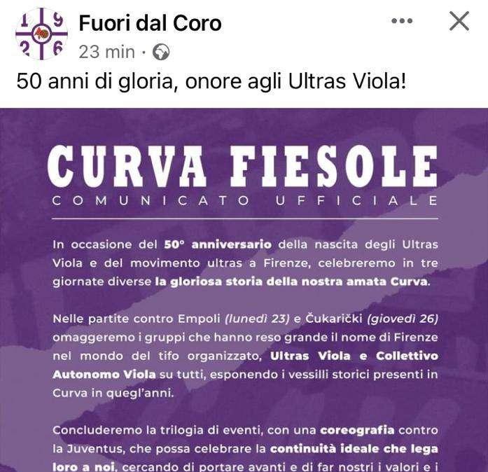 C.FIESOLE, Celebra i 50 anni con Empoli, Cukaricki e Juve