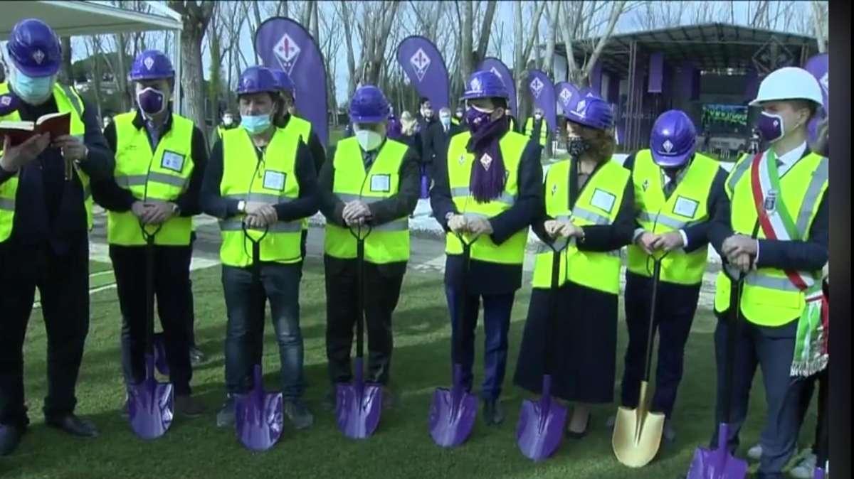 INAUGURATI I LAVORI AL VIOLA PARK: IMMAGINI E DICHIARAZIONI
