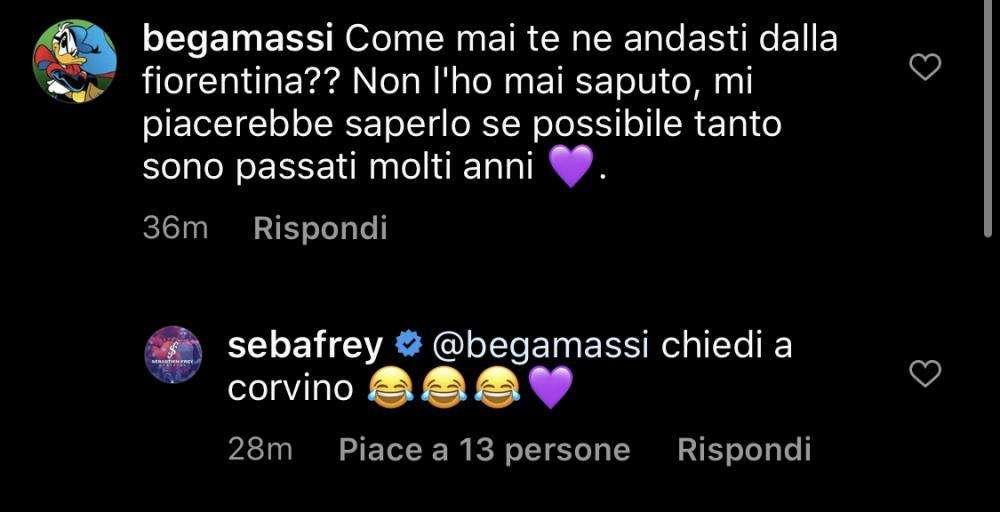 FREY, Manda una frecciatina a Corvino sui social