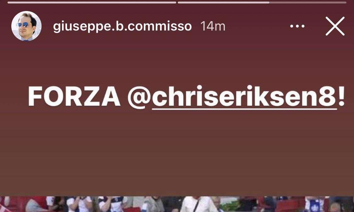 COMMISSO JR, Il suo sostegno a Christian Eriksen
