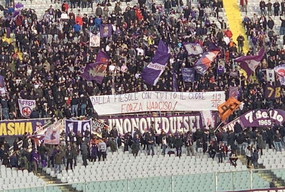 FOTO FV, Striscione per Narciso Parigi: "Forza!"