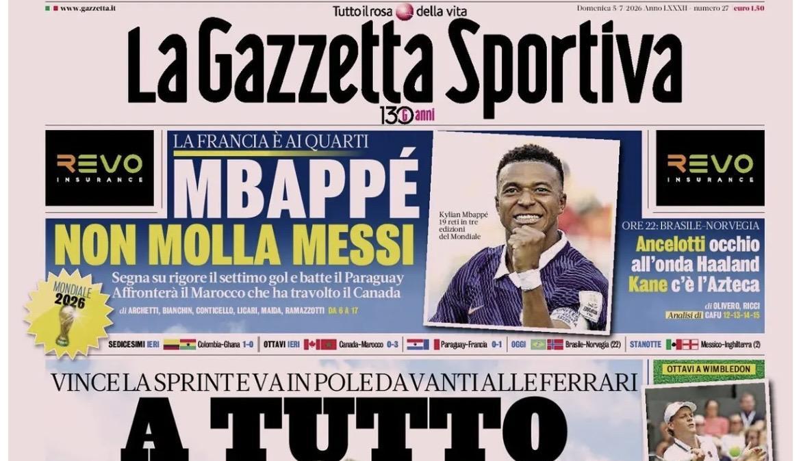 Rassegna stampa, le prime pagine dei quotidiani sportivi in edicola