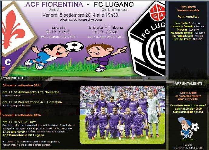 FIORENTINA, A settembre amichevole in Svizzera