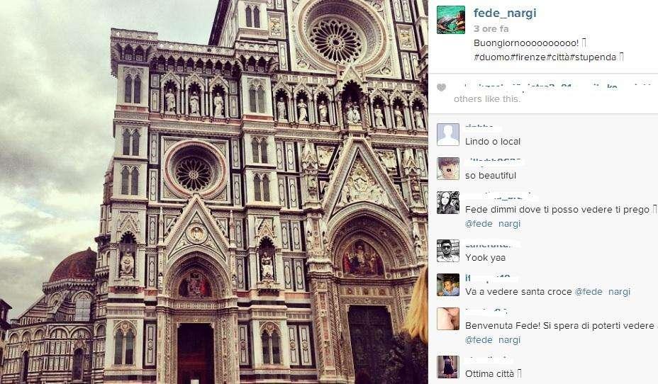 FOTO, Federica Nargi colpita dalla bellezza di Firenze