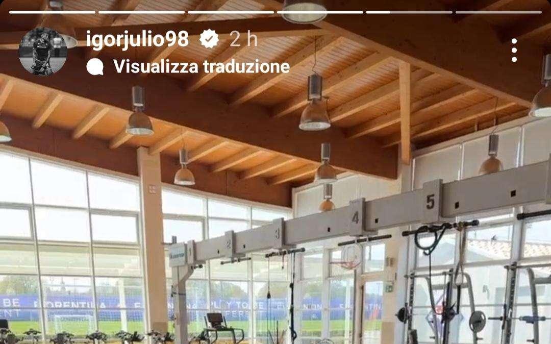 IGOR, Si allena in palestra al centro sportivo anche oggi