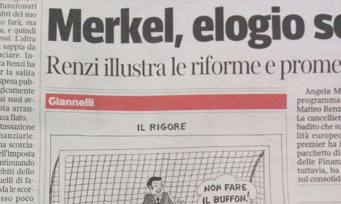 RENZI-MERKEL, E Gomez finisce in prima pagina