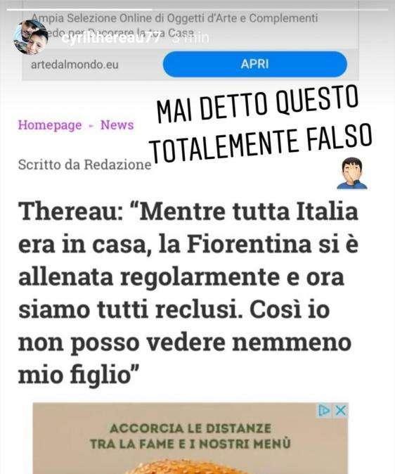 THEREAU, Smentita a La Provence: "Mai detto che..."