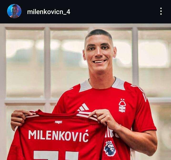 EX VIOLA, Milenkovic con la nuova maglia del Nottingham