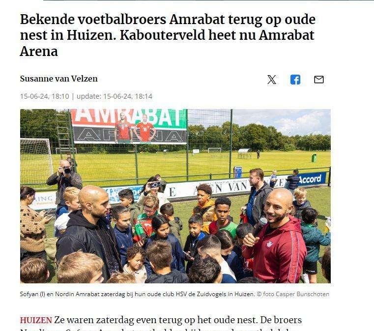 AMRABAT, Intitolati ai fratelli i campi del De Zuidvogels