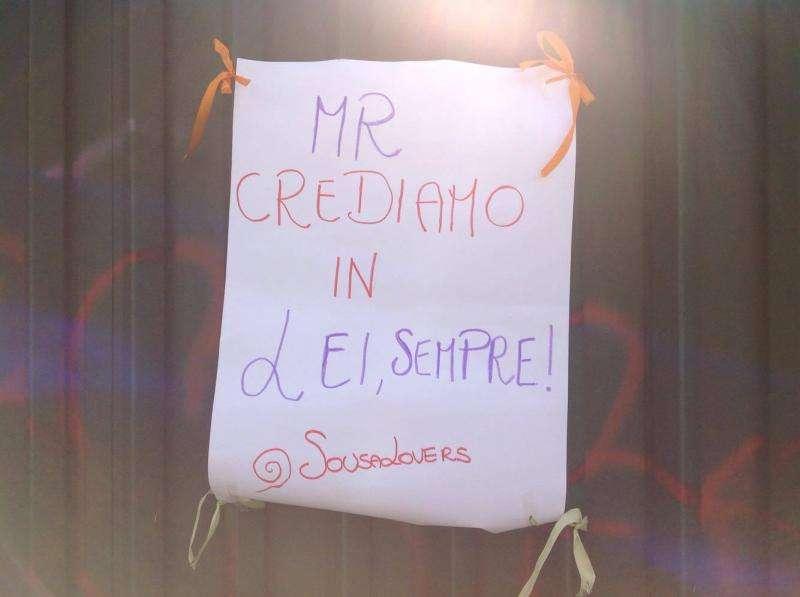 FOTO FV, Cartello per Sousa: "Crediamo in te"