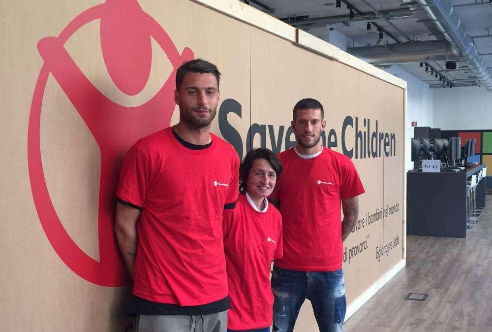 FOTO FV, Sportiello e Biraghi a Save the Children