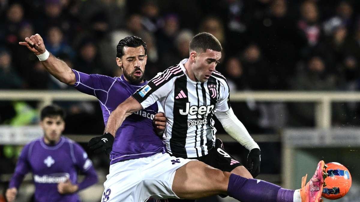 Juventus avanti 1-0 alla fine del primo tempo: Fiorentina poco coraggiosa