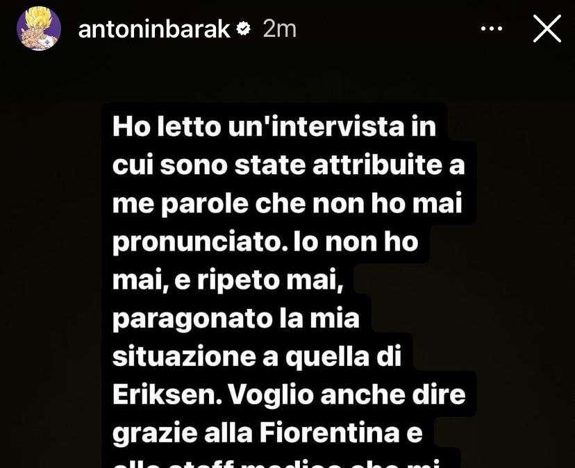 BARAK, Mai paragonato la mia situazione ad Eriksen