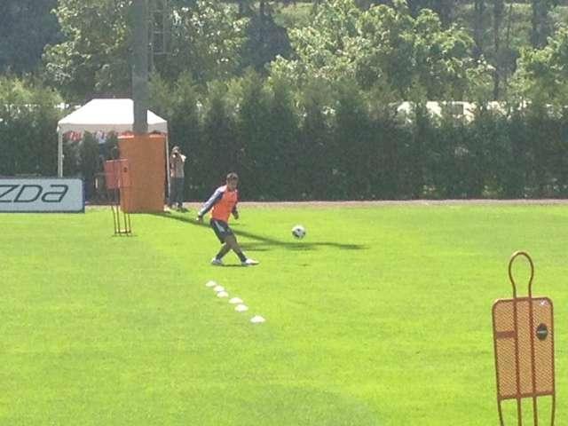 MOENA, Giocatori in campo per il riscaldamento