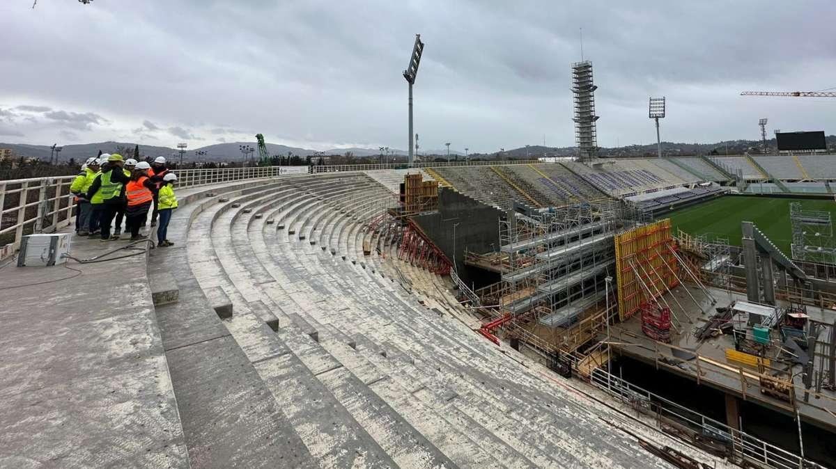 Stadio Franchi, sopralluogo della sindaca: presto il cantiere si allargherà