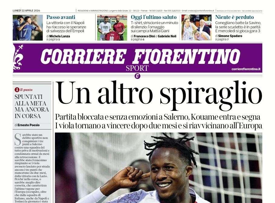 COR.FIO., La prima pagina: un altro spiraglio per la Viola